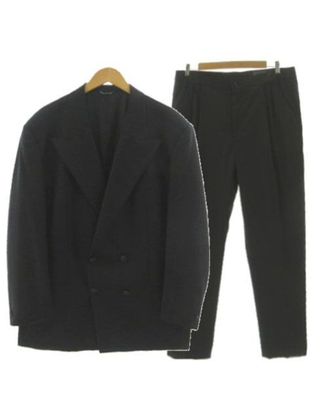 Versace Gianni Vintage Medusa Double Suit Peak Lapel Jacket Pants Two Tuck Wool